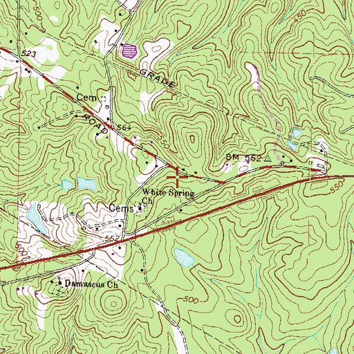 Topographic Map of White Spring School (historical), GA