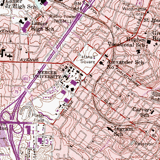 Topographic Map of Wiggs Memorial Science Hall, GA