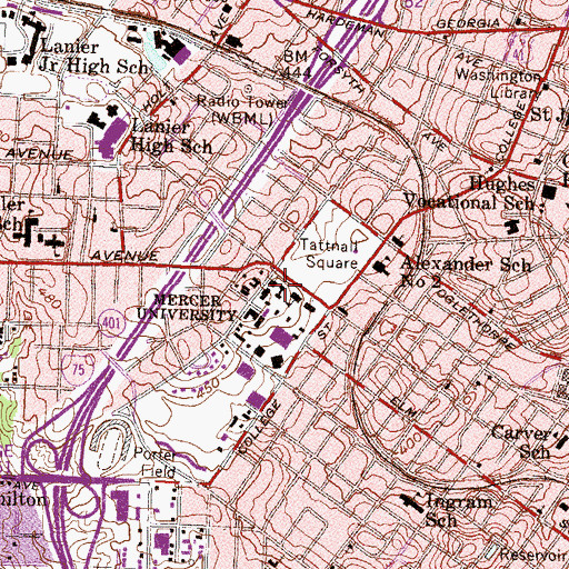 Topographic Map of Willingham Chapel, GA