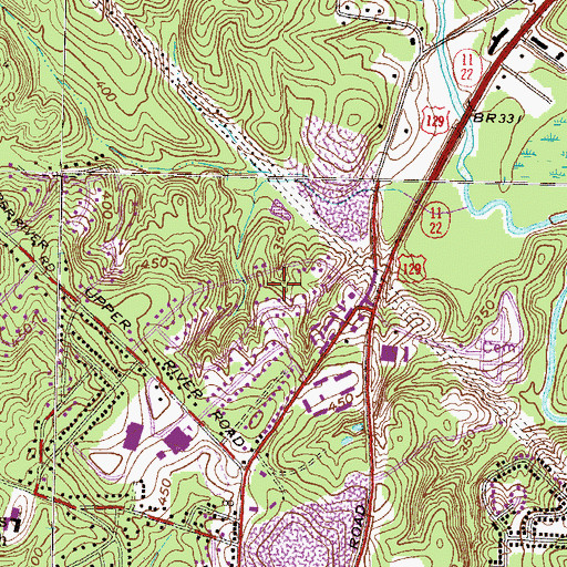 Topographic Map of Wood Valley, GA