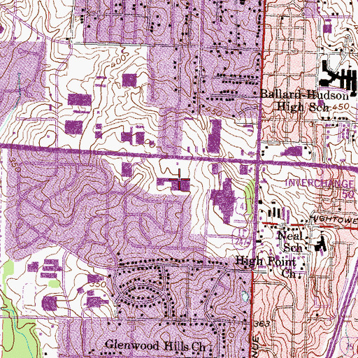 Topographic Map of Zayres-Eisenhower Shopping Center, GA