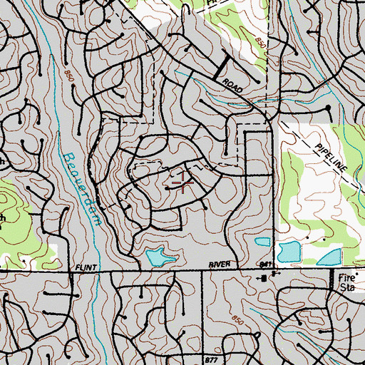 Topographic Map of Avalon, GA