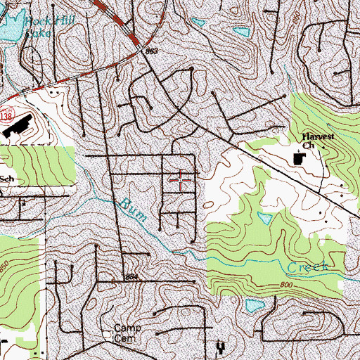 Topographic Map of Barcelona Estates, GA