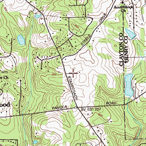 Topographic Map of Bobilin Estates, GA