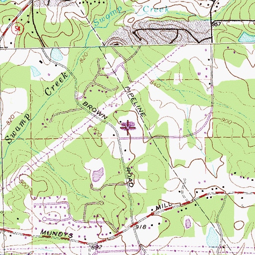 Topographic Map of James H Brown Elementary School, GA