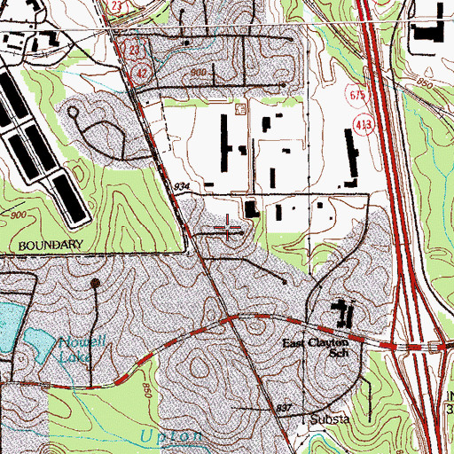 Topographic Map of Burkshire, GA