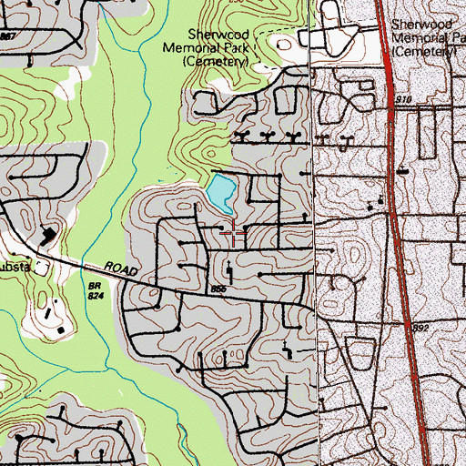 Topographic Map of Camelot, GA