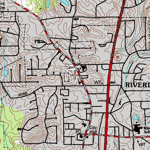 Topographic Map of Chateau Plaza Shopping Center, GA