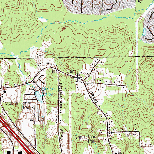 Topographic Map of Coffer Grove Church, GA