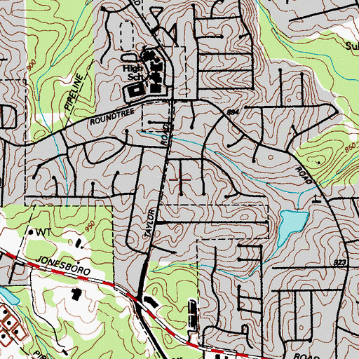 Topographic Map of Dartmouth Estates, GA