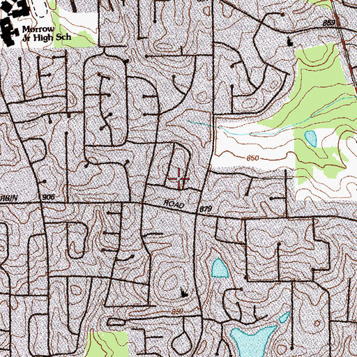 Topographic Map of Dogwood Acres, GA