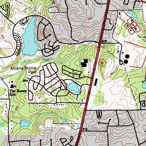 Topographic Map of Double E Mobile Home Park, GA