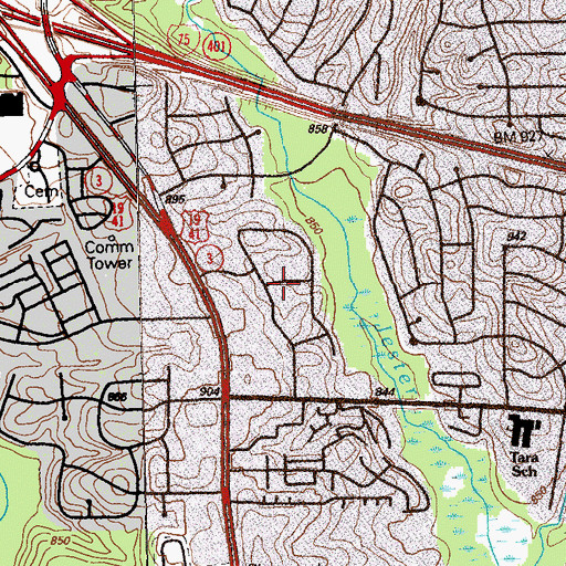 Topographic Map of Edgemoor Manor, GA