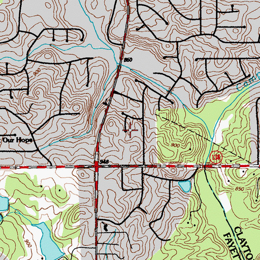 Topographic Map of Embassy Estates, GA