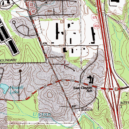 Topographic Map of Fernwood, GA