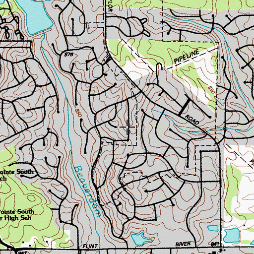 Topographic Map of Glenwoods, GA
