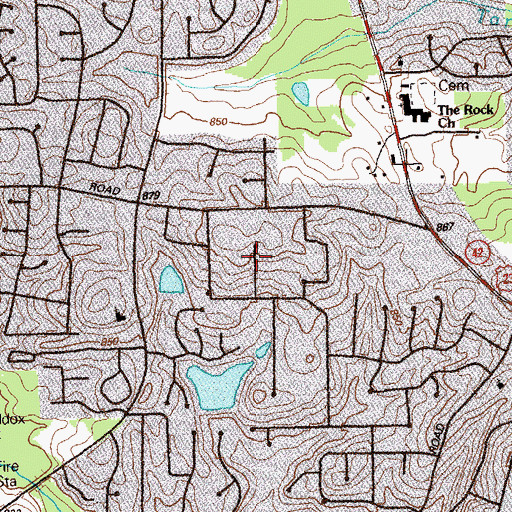 Topographic Map of Harbin Acres, GA