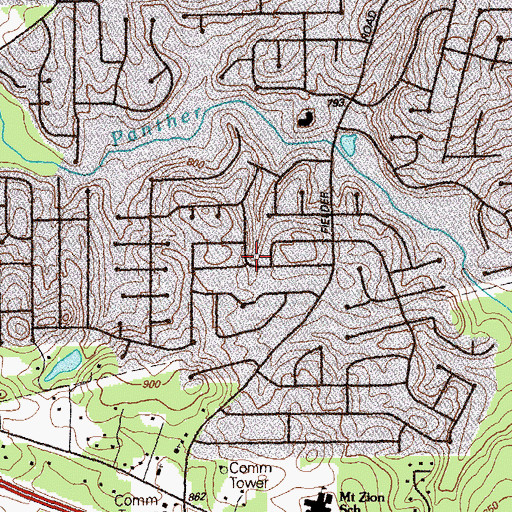 Topographic Map of Heather Lynn, GA