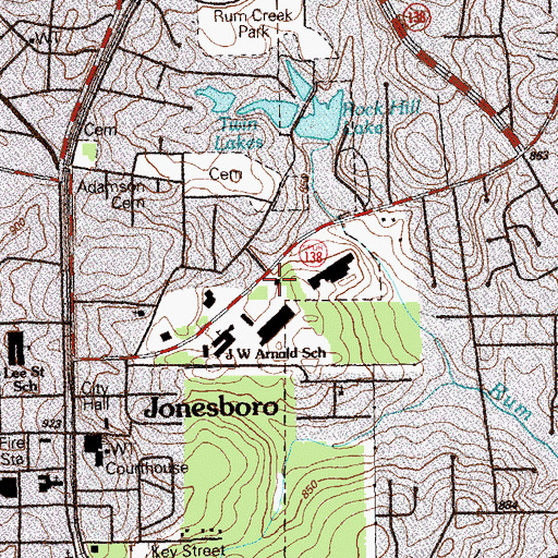 Topographic Map of Jarrard, GA