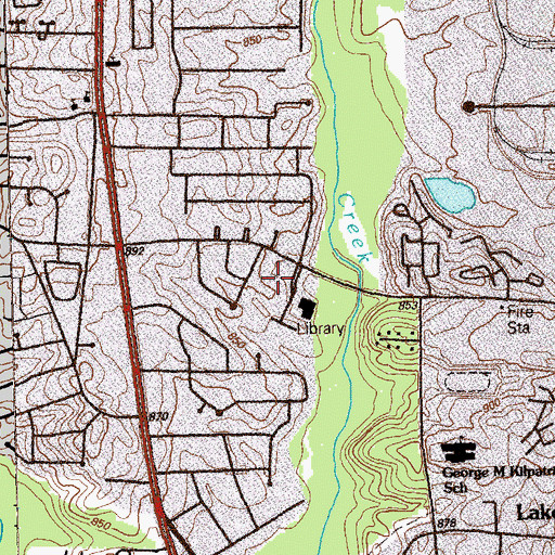 Topographic Map of Jonesboro Medical Center, GA