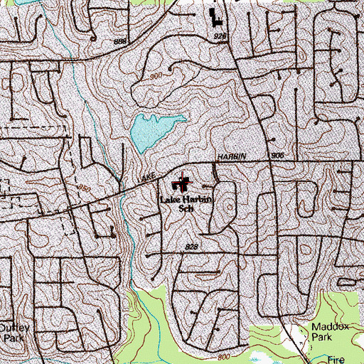 Topographic Map of McGarrah Elementary School, GA