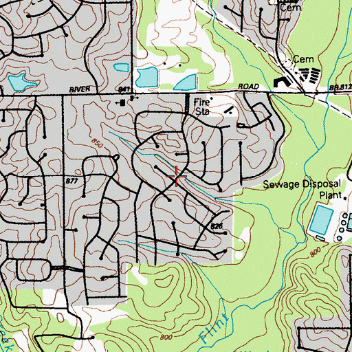 Topographic Map of Lexington Creek, GA