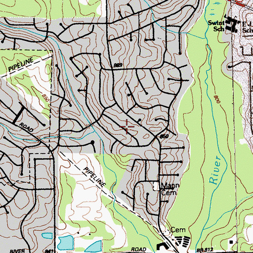 Topographic Map of Marlborough, GA
