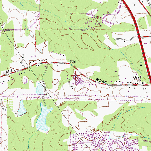 Topographic Map of Mundy's Mill Middle School, GA