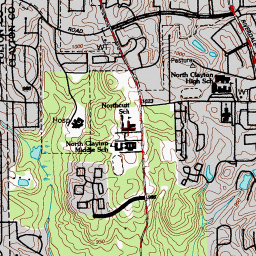 Topographic Map of Northcutt Elementary School, GA