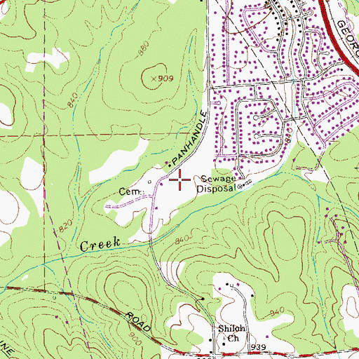 Topographic Map of Panhandle Park, GA
