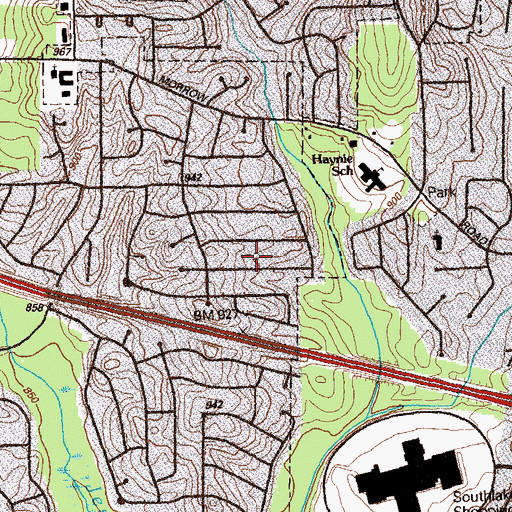 Topographic Map of Park Forest, GA