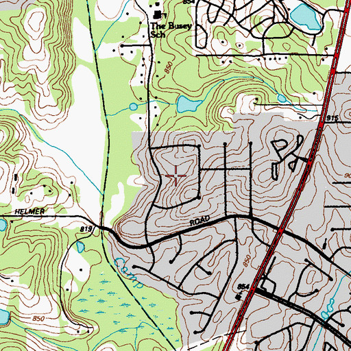 Topographic Map of Red Gate Estates, GA