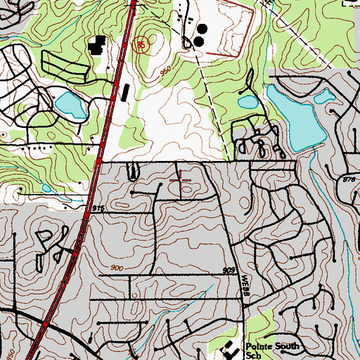 Topographic Map of Riverdale Acres, GA
