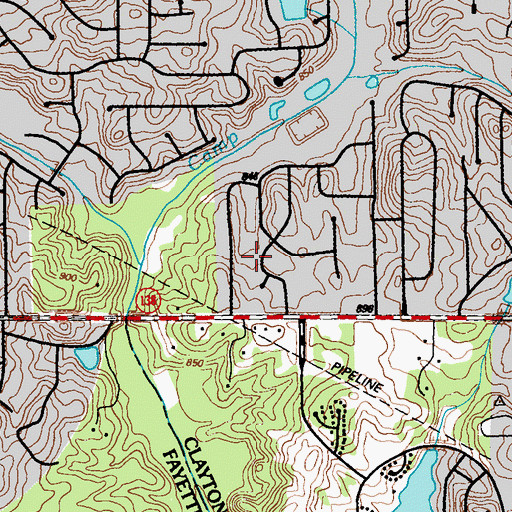 Topographic Map of Skylane Hills, GA
