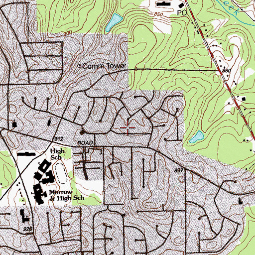 Topographic Map of Springfield, GA