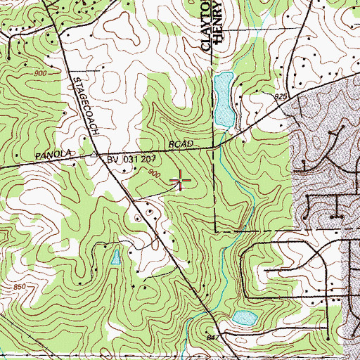Topographic Map of Stagecoach Manor, GA