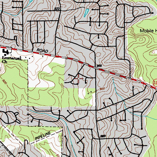 Topographic Map of Stanebrook, GA