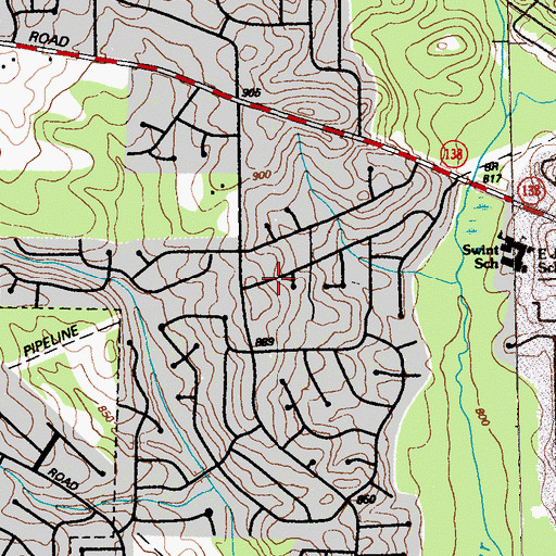 Topographic Map of Sussex Manor, GA