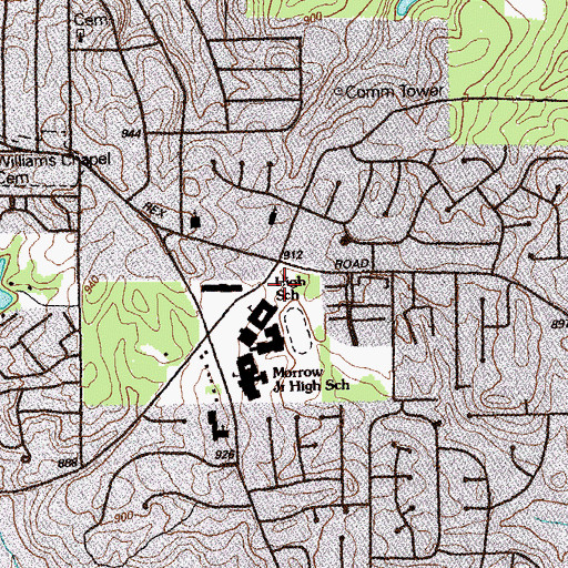 Topographic Map of Tar Creek Mini-Park, GA