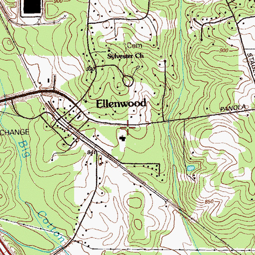 Topographic Map of Temple Church, GA