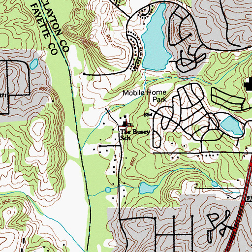Topographic Map of Lewis Academy of Excellence, GA