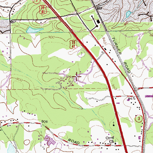 Topographic Map of The Springs, GA