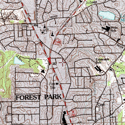 Topographic Map of Theater Drive Shopping Center, GA