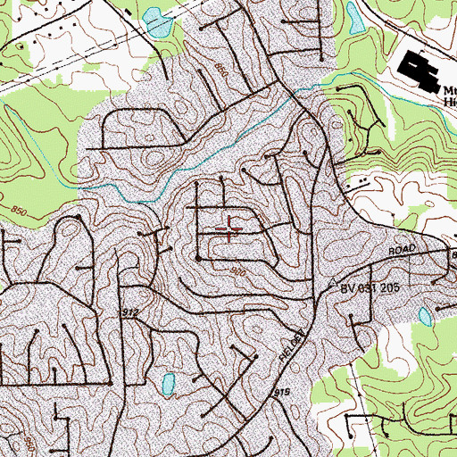 Topographic Map of Tiffany Hills, GA