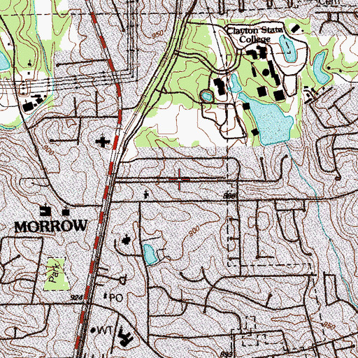 Topographic Map of University Estates, GA