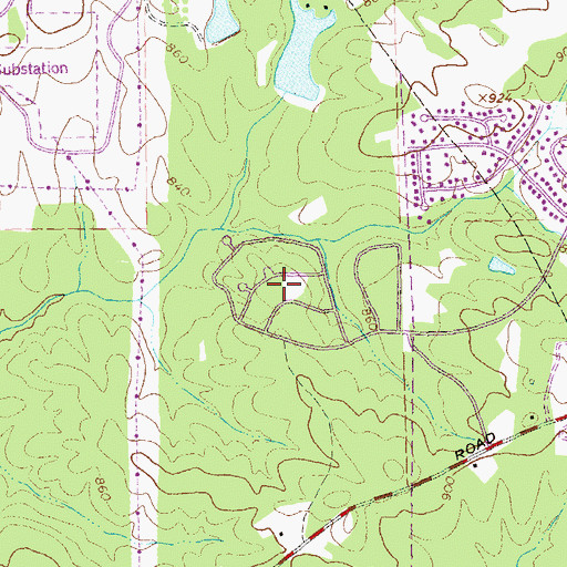 Topographic Map of Walnut Creek, GA