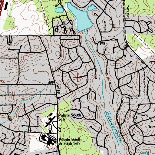 Topographic Map of Wexwood, GA