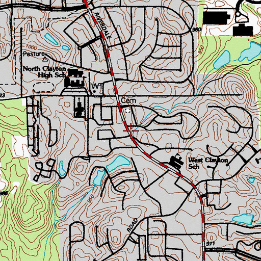 Topographic Map of Windjammer Shopping Center, GA