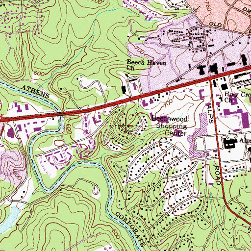 Topographic Map of Adams, GA