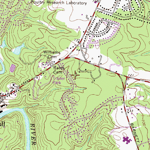 Topographic Map of Ansley Park, GA